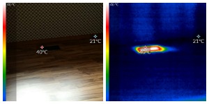 Side by side infrared and Photo taken during Heating inspection