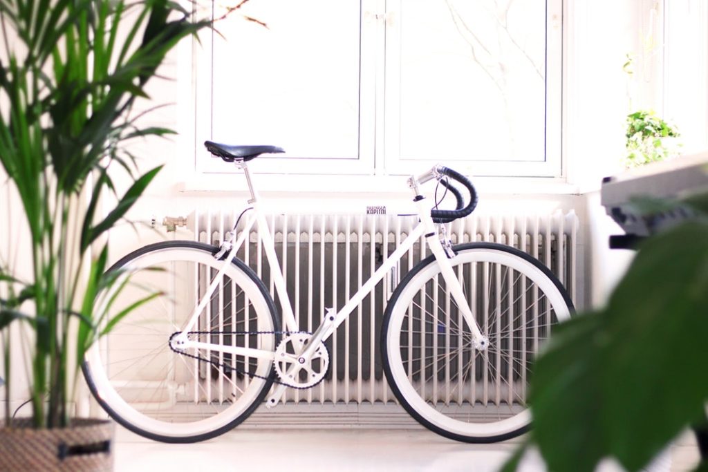 radiator heating with a bike
