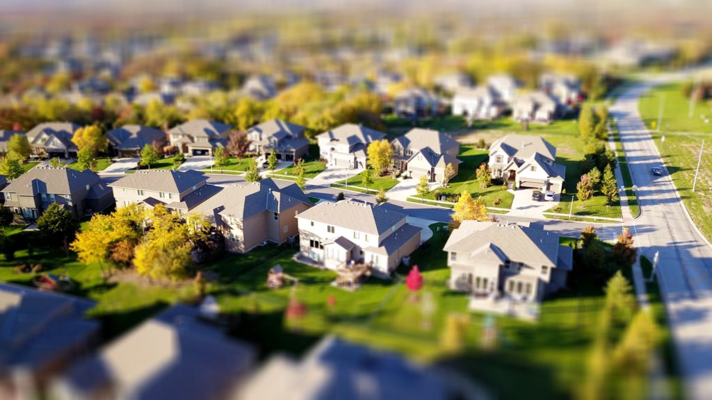 Shot of a house from above showing exterior of home