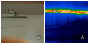 Side by side photo and thermal image