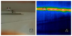 Side by side photo and thermal image