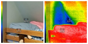 Side by side photo and thermal image