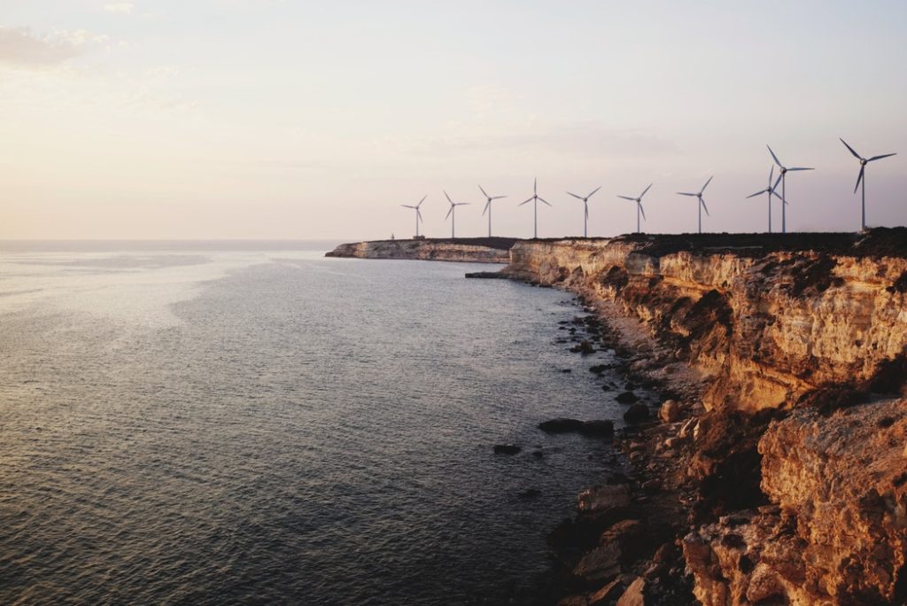 windmills on the coast