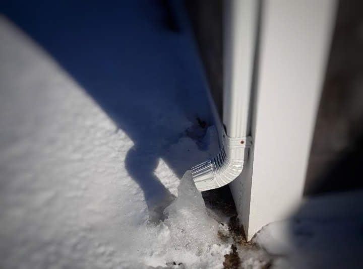Downspout with ice 