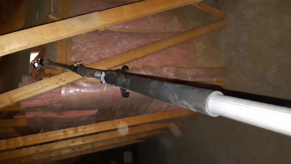 Camera Pole with light for attic inspections